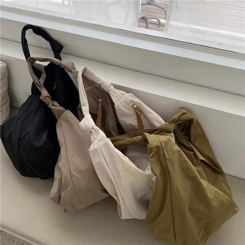 Women's Nylon Shoulder Bag Casual Totes Large Capacity Retro Shopping Bag