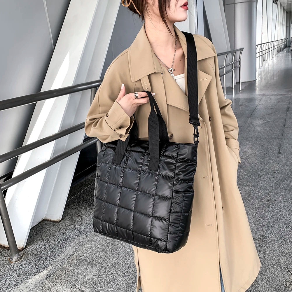 Women's Quilted Top-handle Bag Embroidered Crossbody Bag