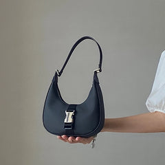 Women's PU Leather Armpit Shoulder Bag Casual Chain Handbag
