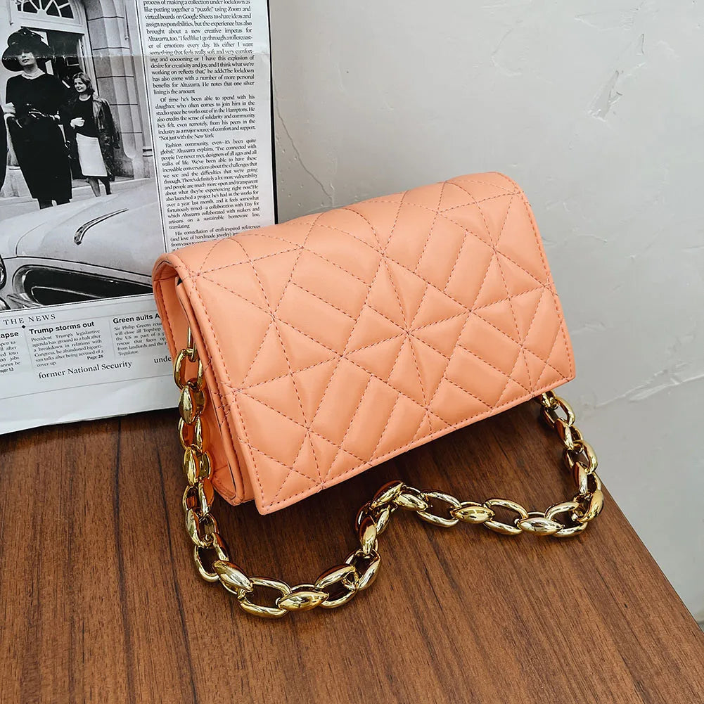 Geometric Embossing Shoulder Bag Retro Tote Solid Handbag