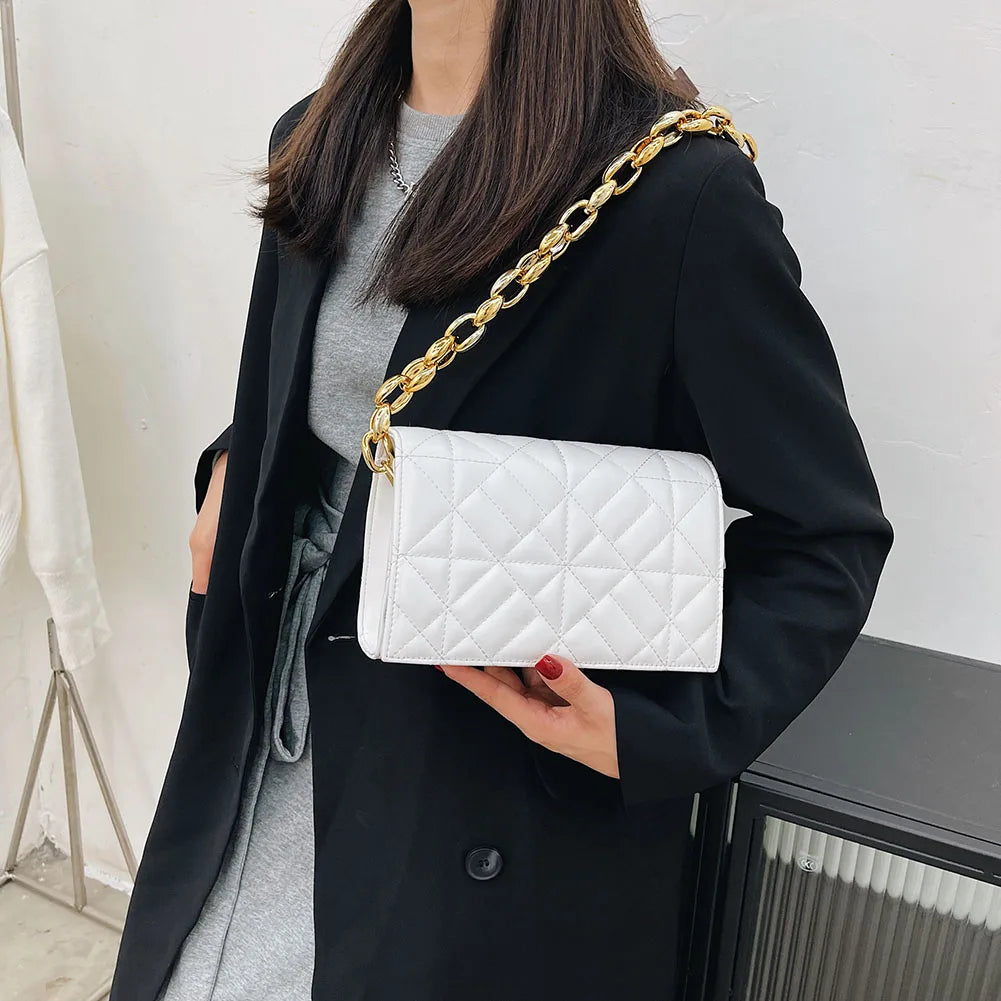 Geometric Embossing Shoulder Bag Retro Tote Solid Handbag