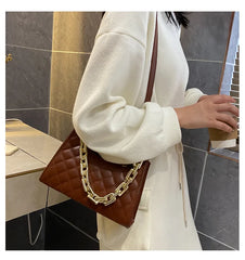 Women's PU Leather Crossbody Shoulder Bag Solid High Square Handbag
