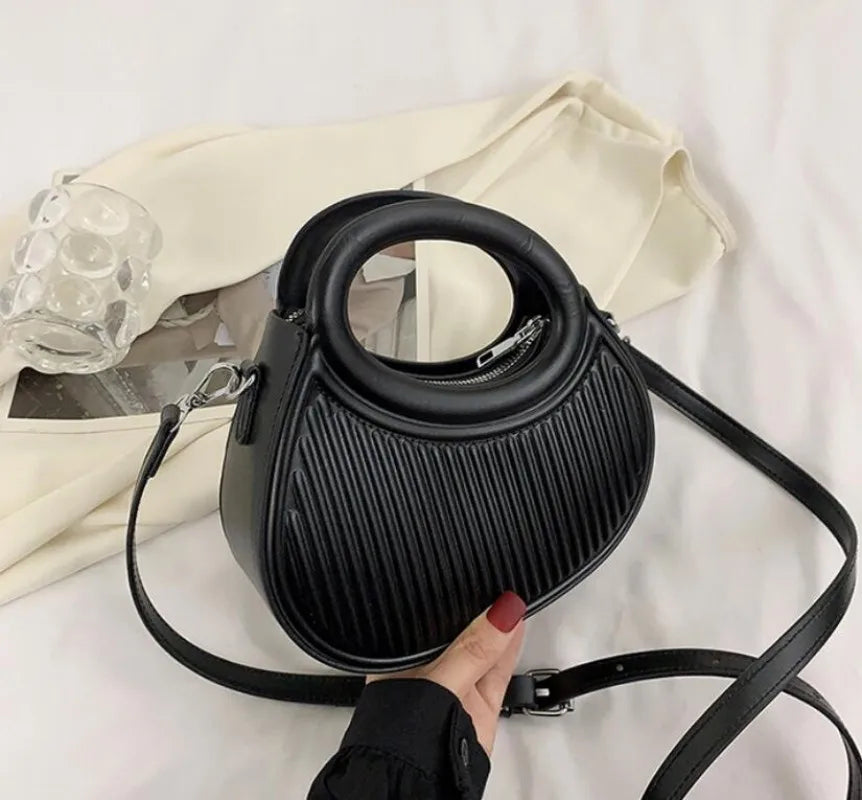 Women's Pu Solid Shoulder Messenger Handbag Saddle Waist Bag