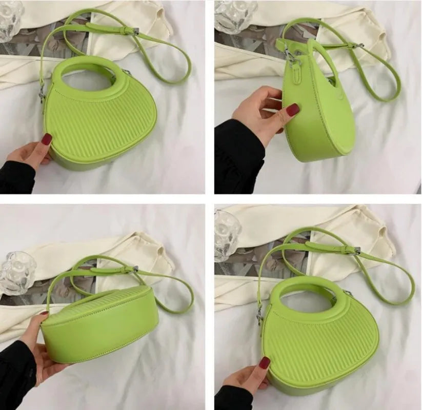 Women's Pu Solid Shoulder Messenger Handbag Saddle Waist Bag