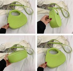 Women's Pu Solid Shoulder Messenger Handbag Saddle Waist Bag