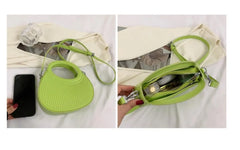 Women's Pu Solid Shoulder Messenger Handbag Saddle Waist Bag
