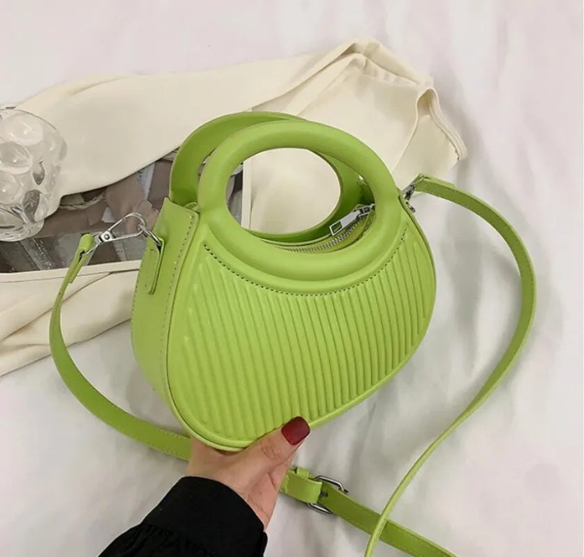 Women's Pu Solid Shoulder Messenger Handbag Saddle Waist Bag