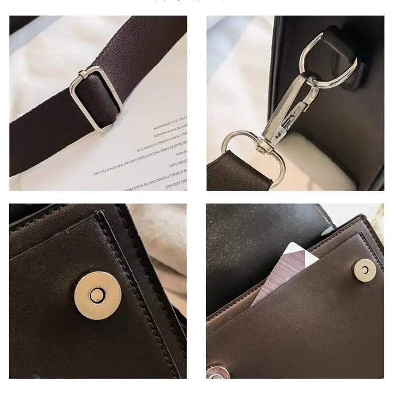 Women's Retro Brown Messenger Bag Casual Shoulder PU Leather Handbag