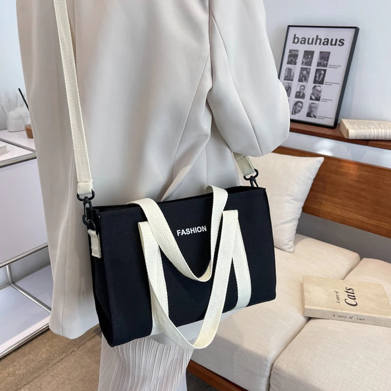 Canvas Reusable Shoulder Tote Crossbody Bag