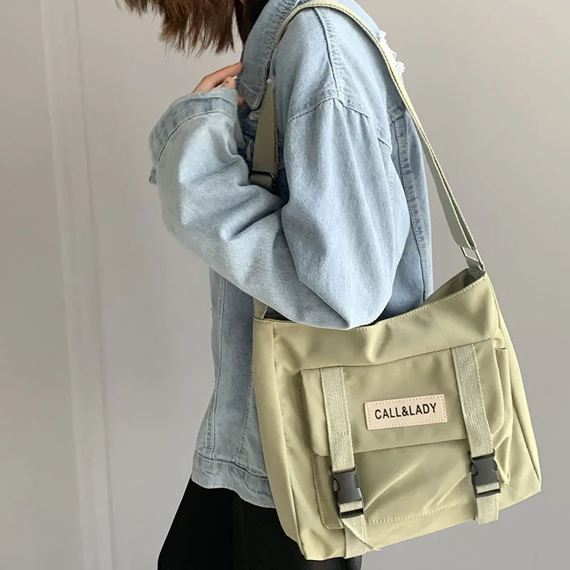 Waterproof Nylon Shoulder Bag Large Capacity Tote Handbag for Women