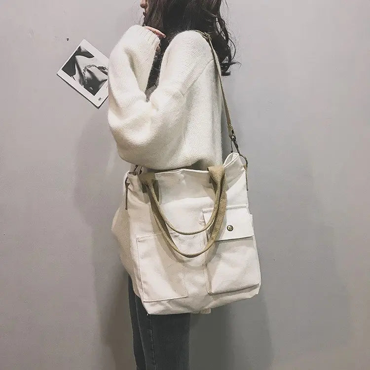 Waterproof Nylon Shopper Bag Large Capacity Tote Shoulder Handbag