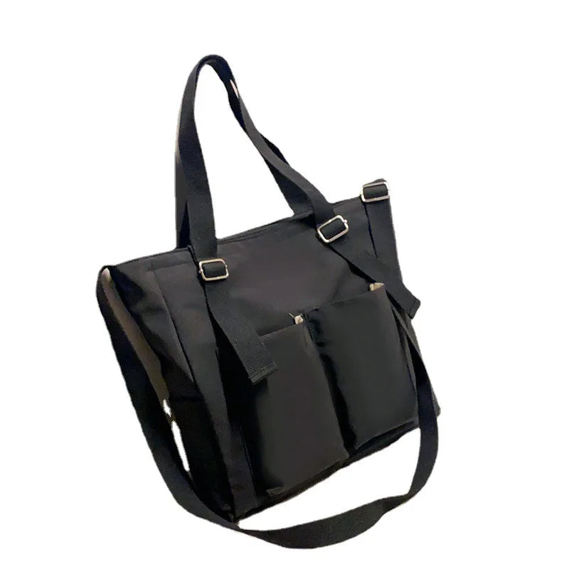 Waterproof Nylon Shopper Handbag - Large Capacity Tote