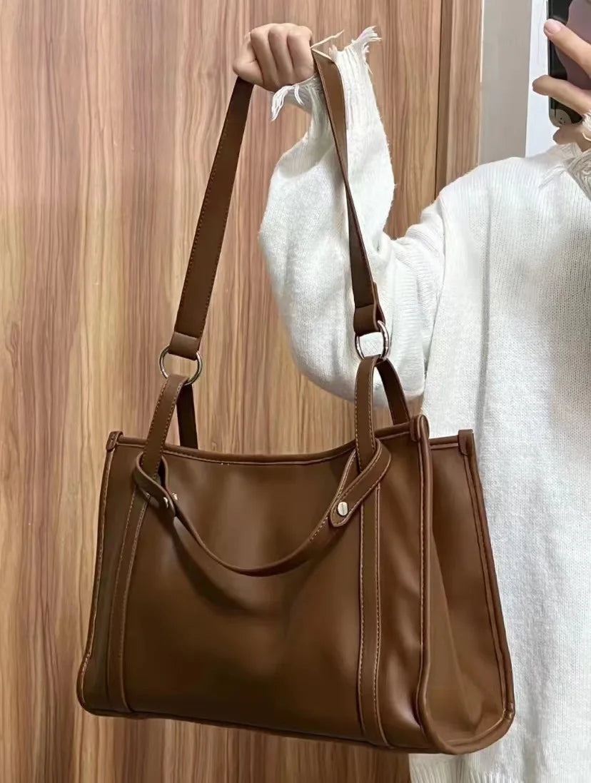 Women's Large Capacity Shoulder Bag Zipper Handbag