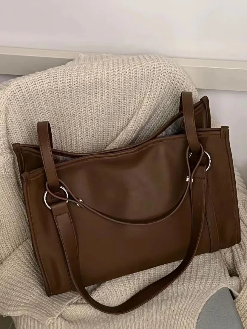 Women's Large Capacity Shoulder Bag Zipper Handbag