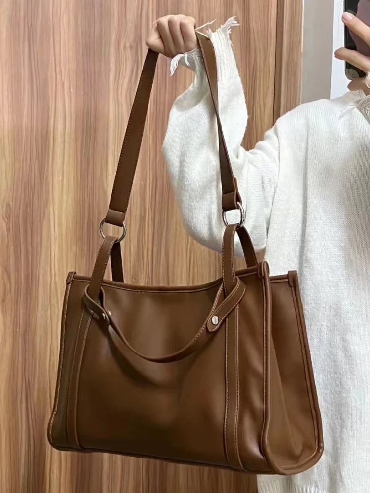 Women's Large Capacity Shoulder Bag Zipper Handbag