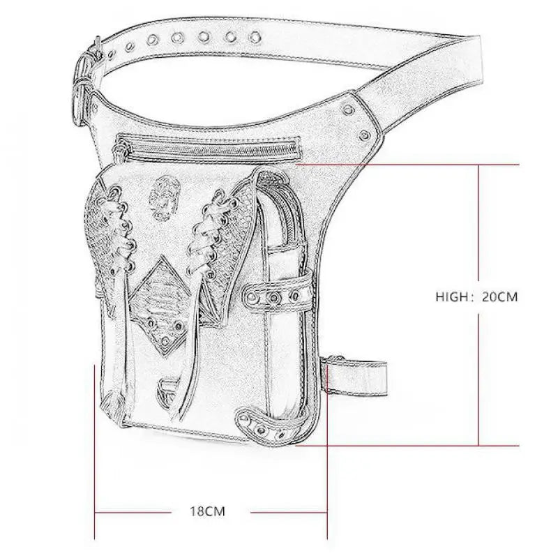 Steampunk Waist Bag Retro Style Outdoor Single Shoulder Messenger Bag