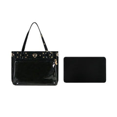 Women's Patent Leather Ita Bag with Visible Window