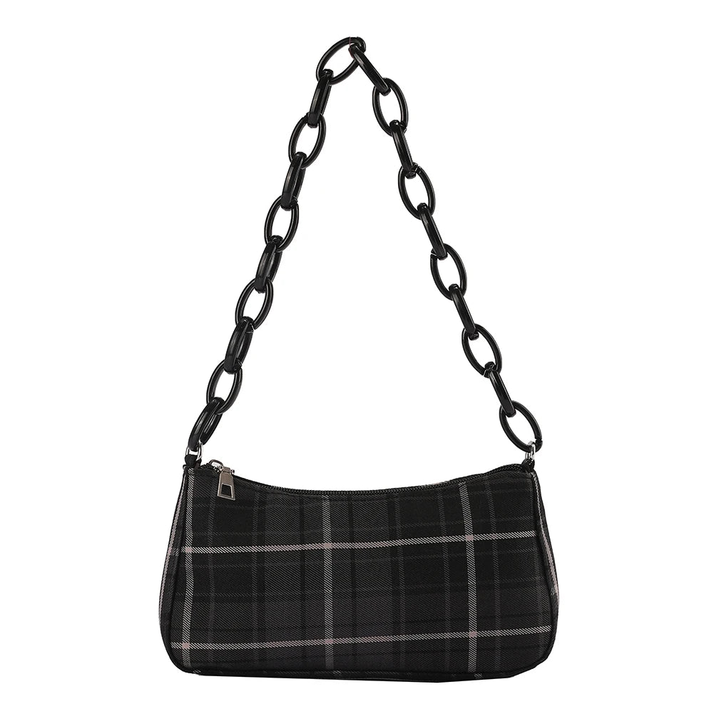 Plaid Print Shopper Bag Tote Purses Small Handbag Shoulder Bag