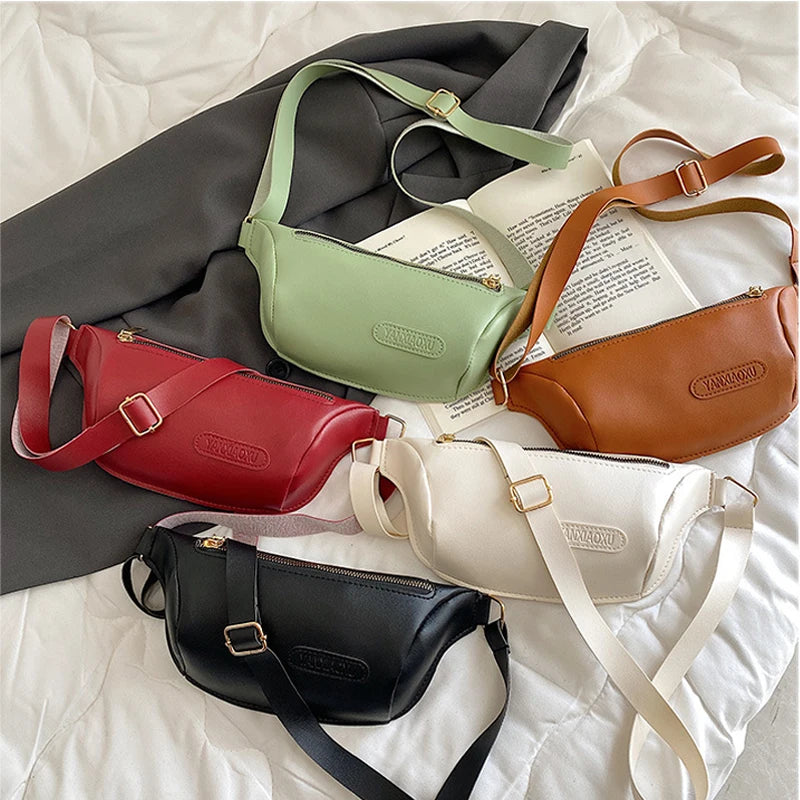 Women's Leather Waist Bag Bananas Shoulder Purse