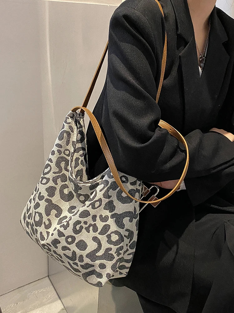 Leopard Print Shoulder Bag Large Capacity Handbag