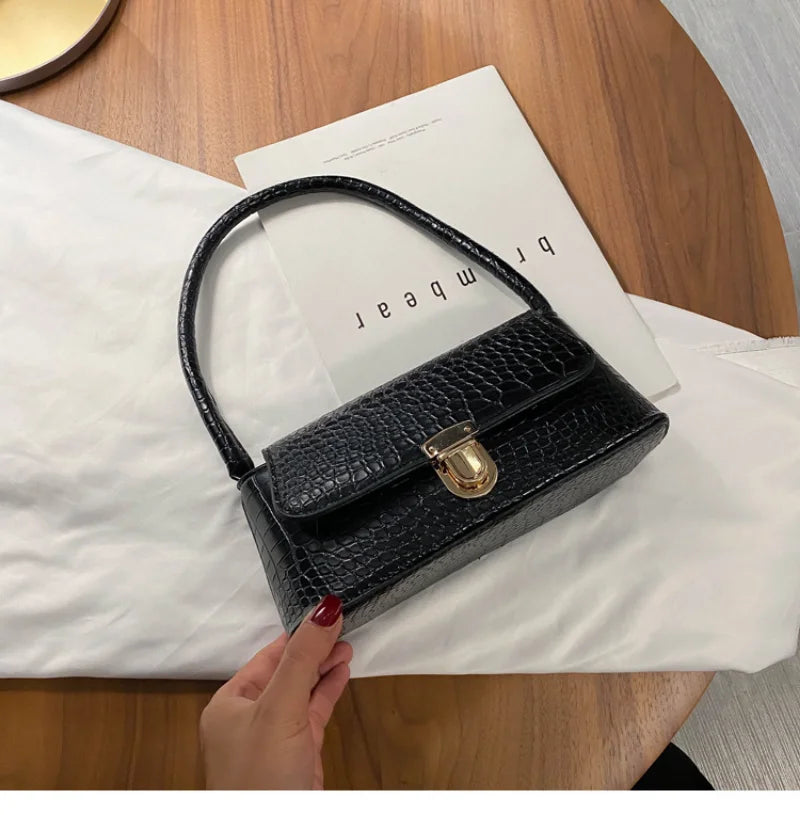 Stone Pattern Handheld Shoulder Bag Underarm Bag