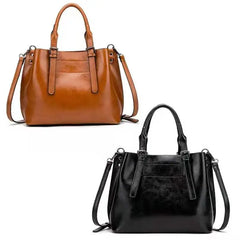 Vintage Leather Shoulder Bag Ladies Handbag Large Capacity