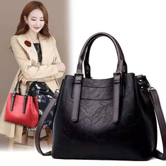 Vintage Leather Shoulder Bag Ladies Handbag Large Capacity
