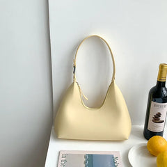Small PU Leather Shoulder Bag Zip Closure Underarm Bag
