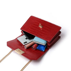 Women's Crocodile Pattern Chain Shoulder Messenger Bag