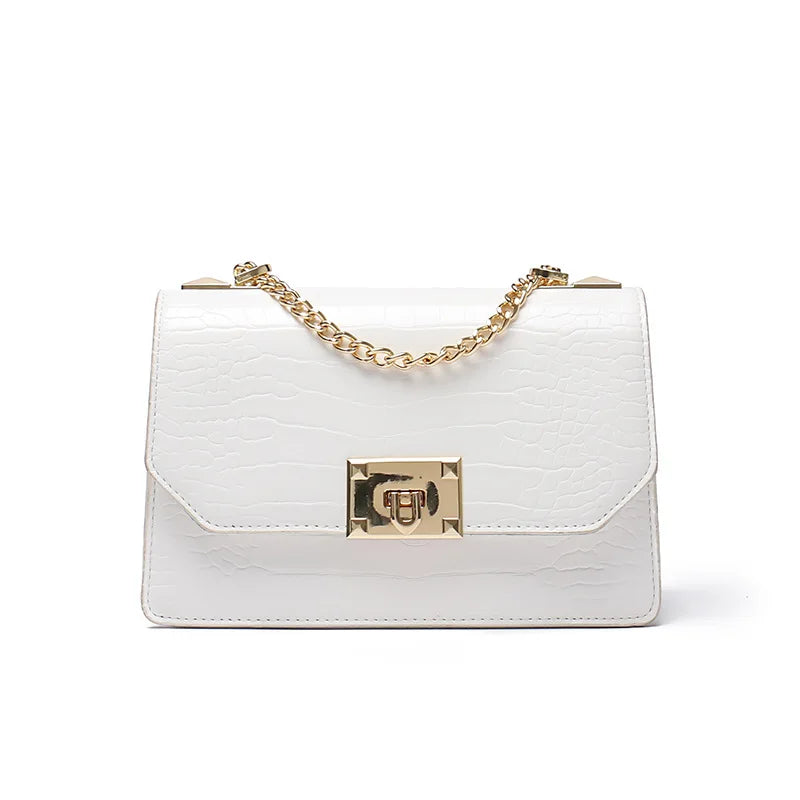 Women's Crocodile Pattern Chain Shoulder Messenger Bag
