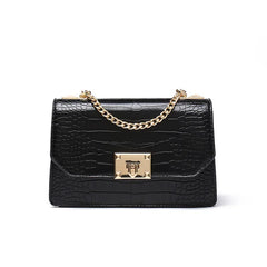 Women's Crocodile Pattern Chain Shoulder Messenger Bag