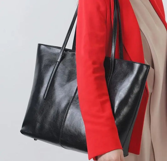 Stylish Women's Large Leather Crossbody Bag