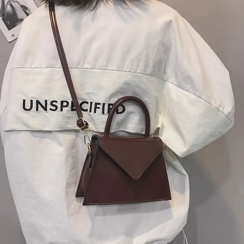 Women's Shoulder Bag PU Leather Small Solid Diagonal Bag