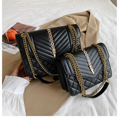Women's Crossbody Chain Shoulder Bag with Rivet Lingge Top-Texture