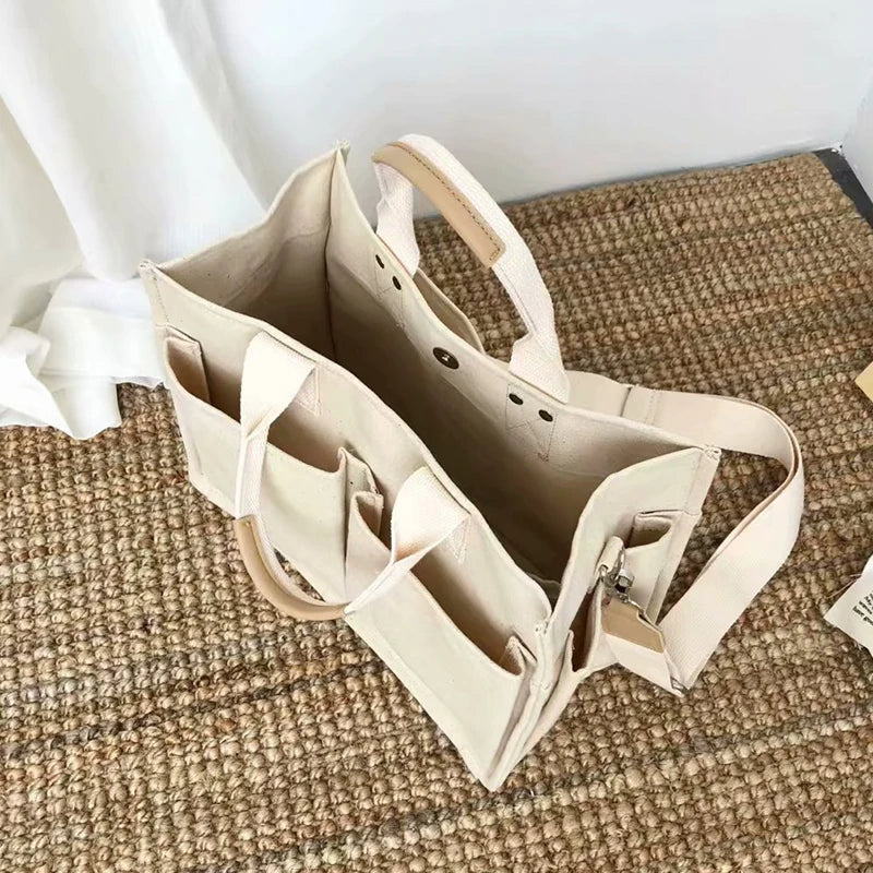 Canvas Female Handbags Ladies Middle Bag Shoulder Bag