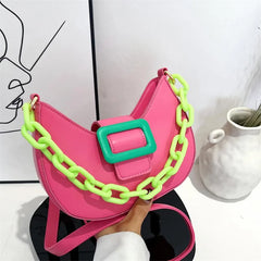 Women's Crossbody Bag Pu Leather Shoulder Chain Bag