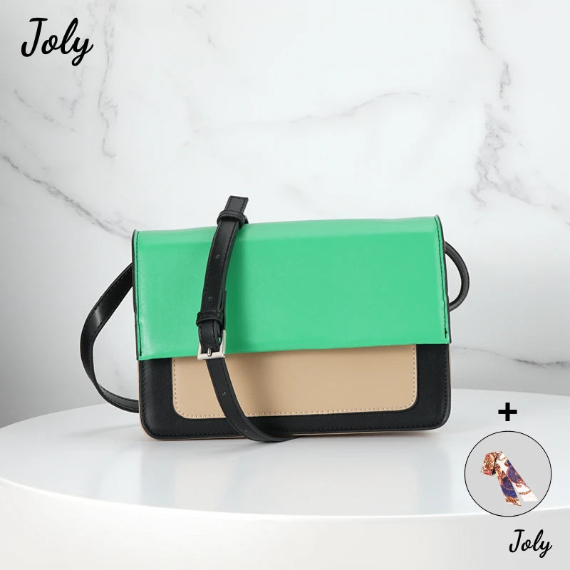 Women's Patchwork Flap Shoulder Bag Sling Bag