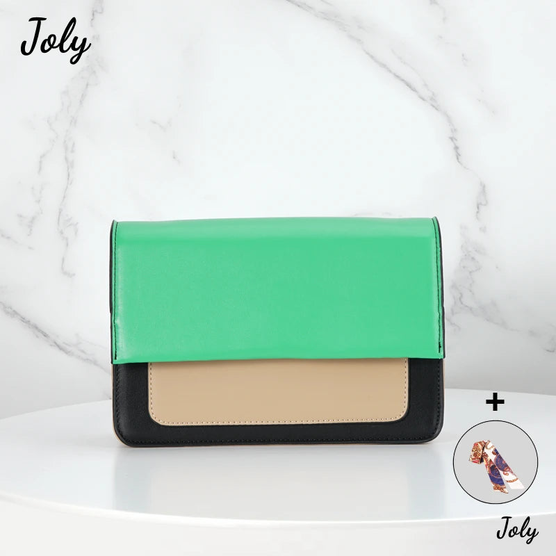 Women's Patchwork Flap Shoulder Bag Sling Bag