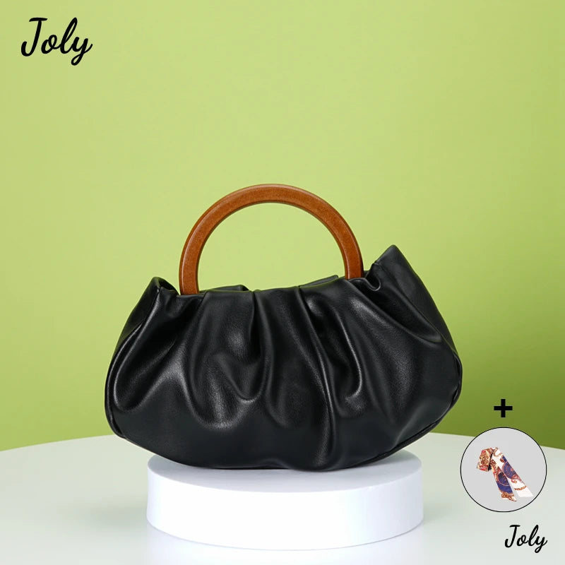 Cloud Shoulder Bag Pu Leather Top-handle Chain Bag