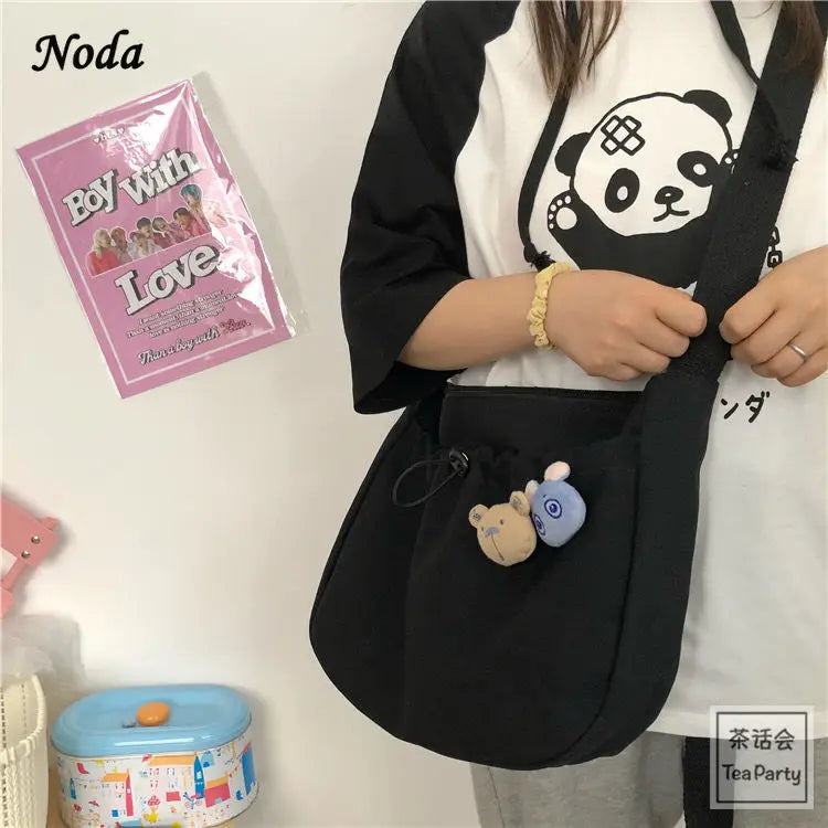 Canvas Shoulder Bag for Women, Net Red Messenger Mini Hand Bag