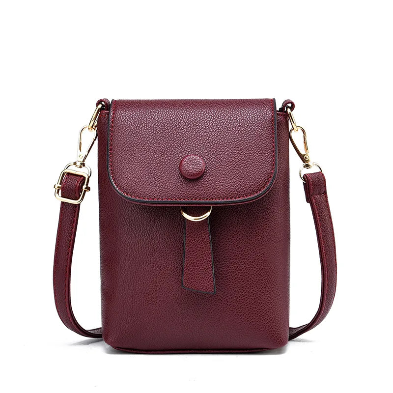 Small Shoulder Bag for Women with Smartphone Pouch