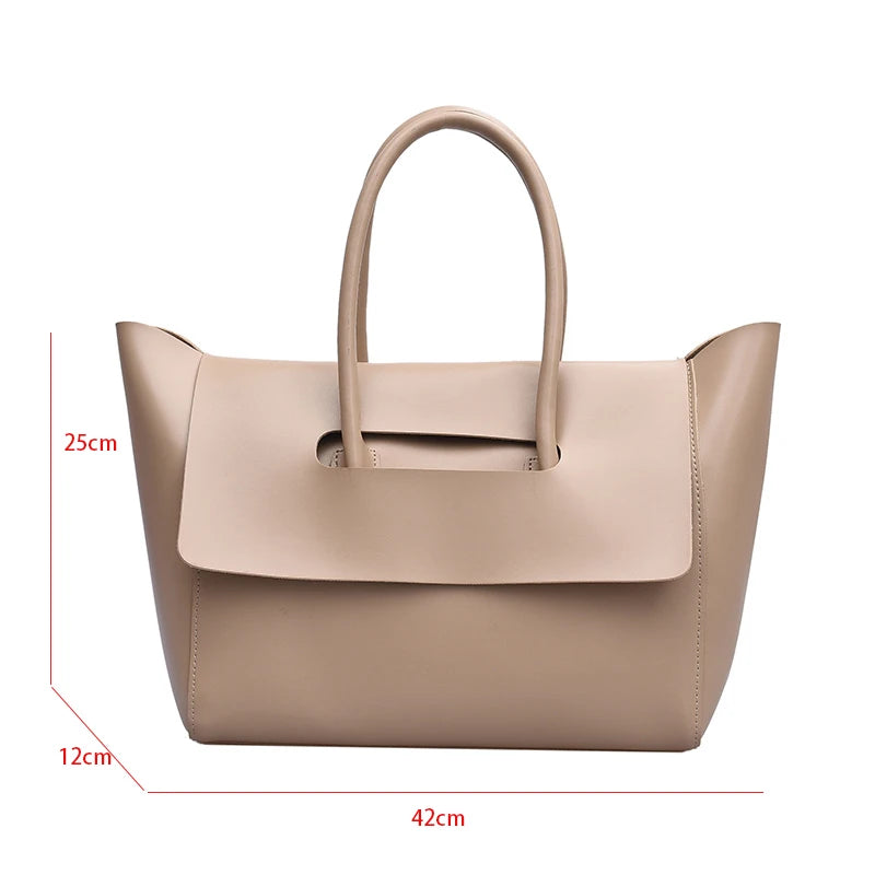 Women's High PU Leather Shoulder Bag Large Capacity Hand Bag