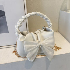 Women's Bowknot Handbag Spring Bowknot Chain Small Hand Bag