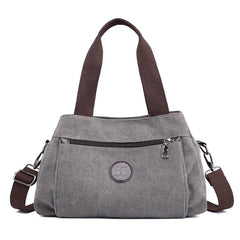 Women's Canvas Tote Solid Messenger Bag Large Capacity Casual Handbag