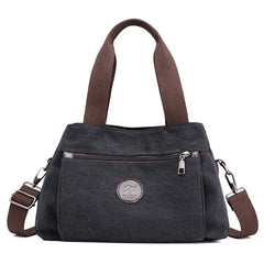 Women's Canvas Tote Solid Messenger Bag Large Capacity Casual Handbag