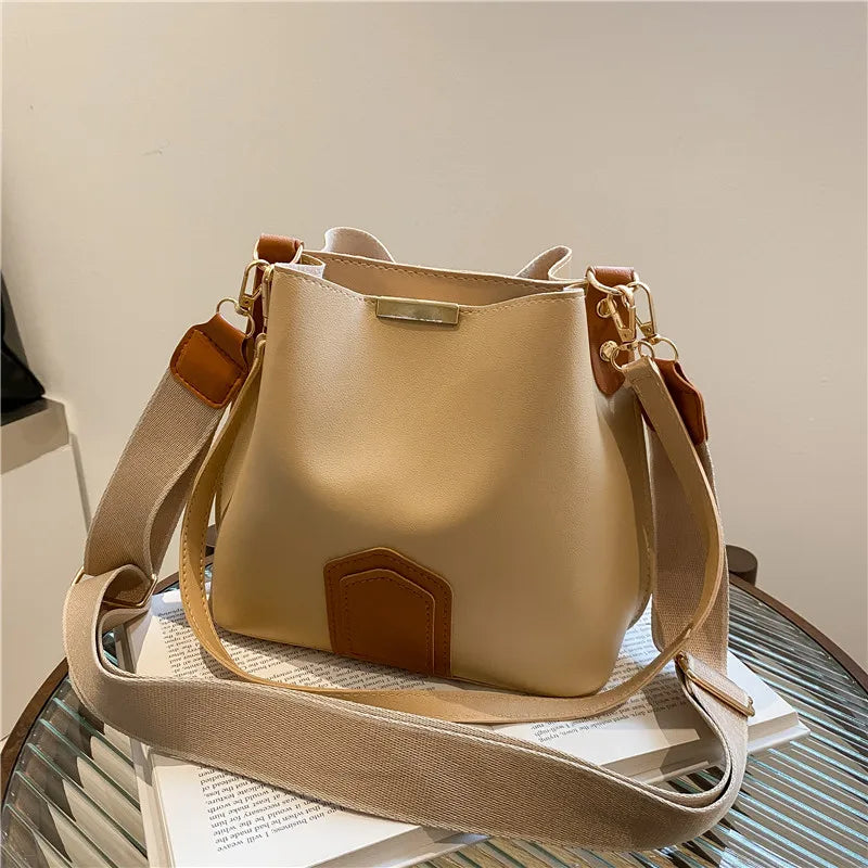 Small Crossbody Bucket Bag for Women Adjustable Shoulder Strap Handbag