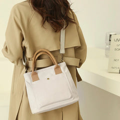 Women's Canvas Tote Handbag Large Capacity Travel Shoulder Bag