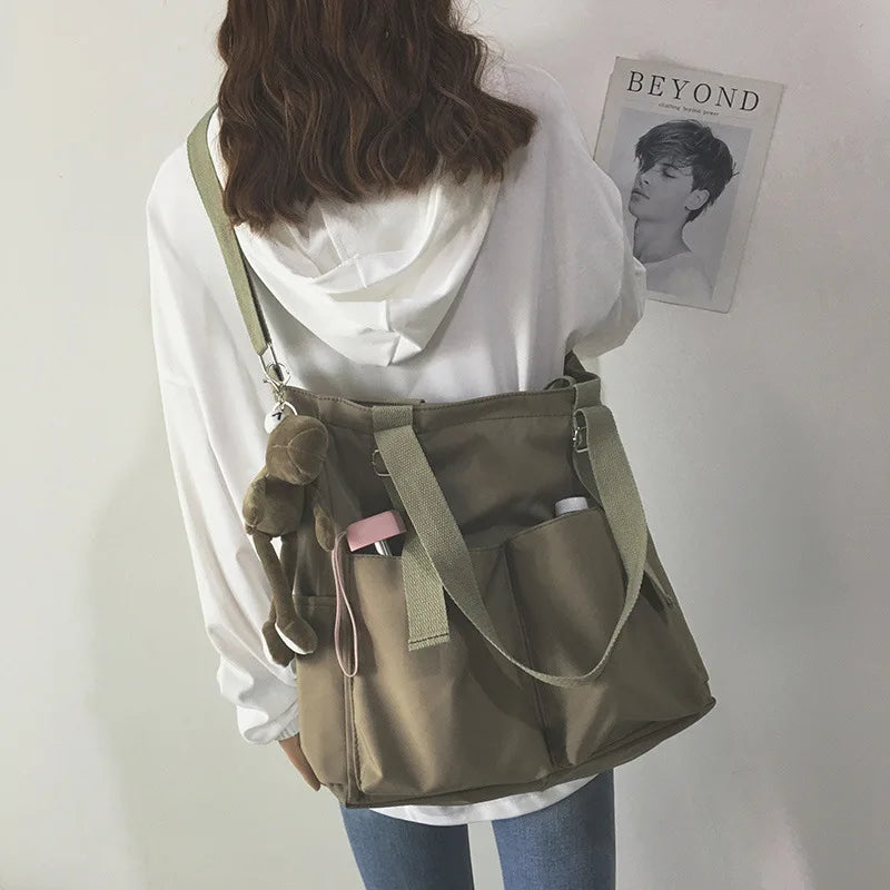 Women's Canvas Bag Large Capacity School Messenger Shoulder Bag
