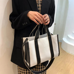Women's Canvas Shoulder Bag Large Shopper Bags with Crossbody Bag