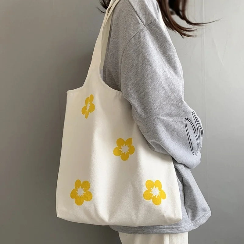 Women's Canvas Shoulder Bag Large Tote Shopper Bags Fabric Handbag